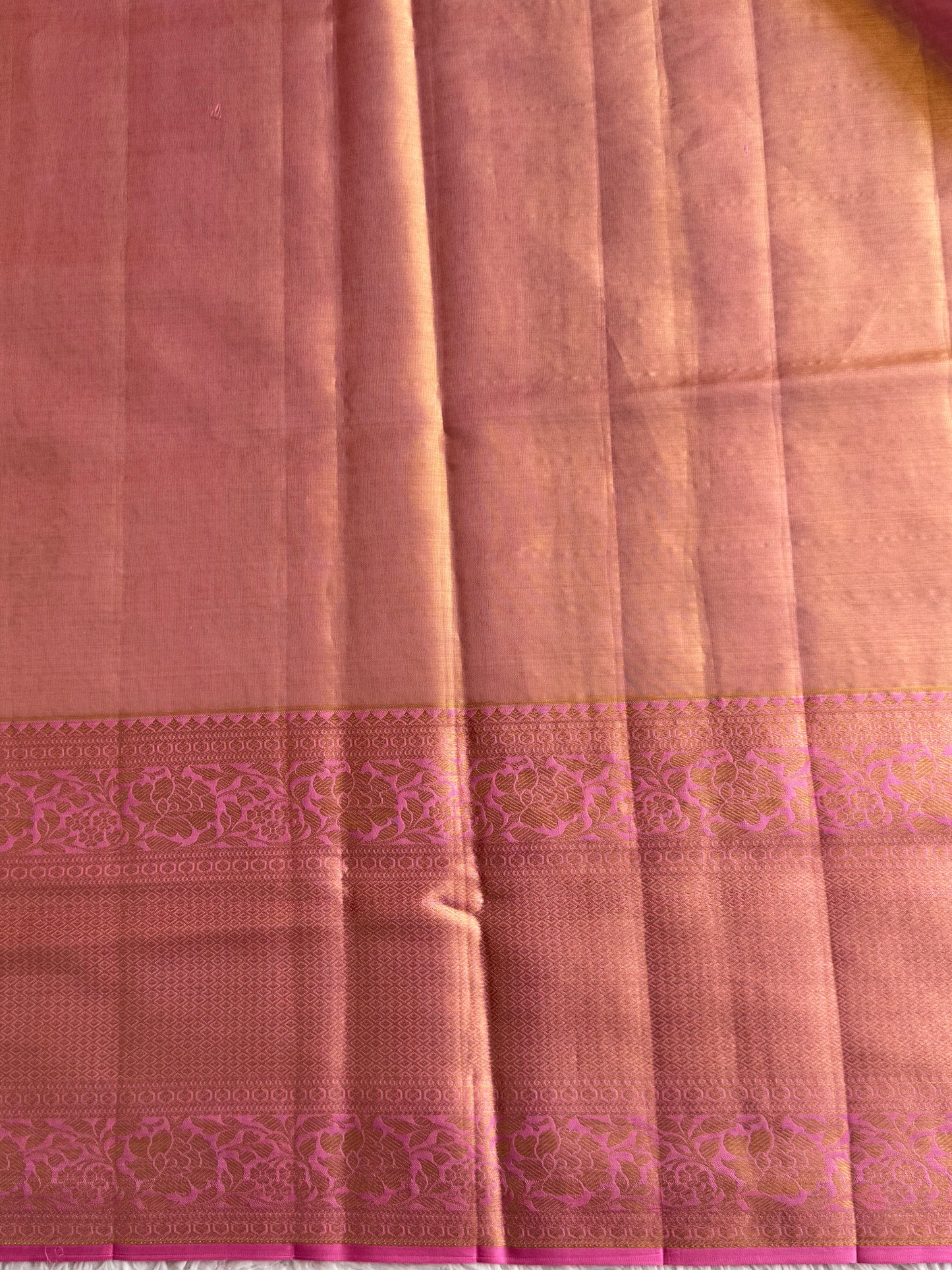 Gold Kanjivaram Bridal Silk Saree With Gold Zari Border  | Handloom | Silk Mark Certified - Sampradaya Designer Studio