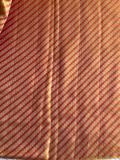 Gold Kanjivaram Bridal Silk Saree With Gold Zari Border  | Handloom | Silk Mark Certified - Sampradaya Designer Studio