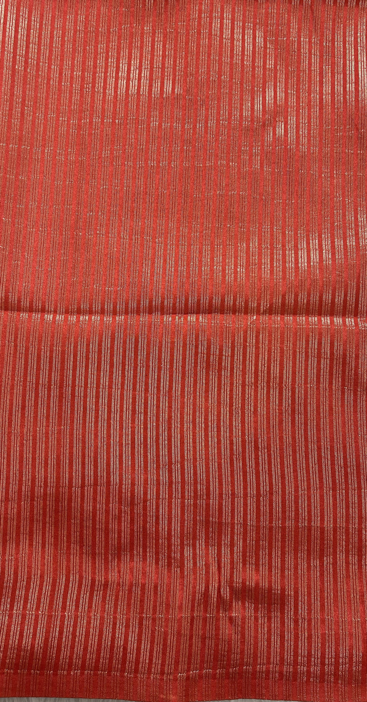 Semi Tussar Tissue Designer Saree Black colored complemented with a Red Plain Border. - Sampradaya Designer Studio