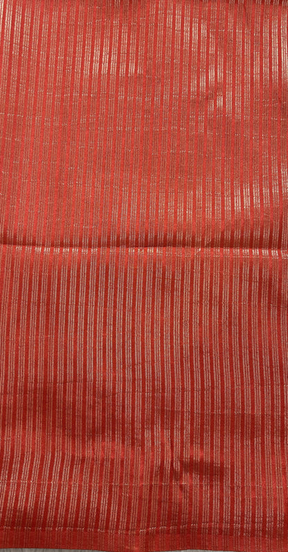 Semi Tussar Tissue Designer Saree Black colored complemented with a Red Plain Border. - Sampradaya Designer Studio