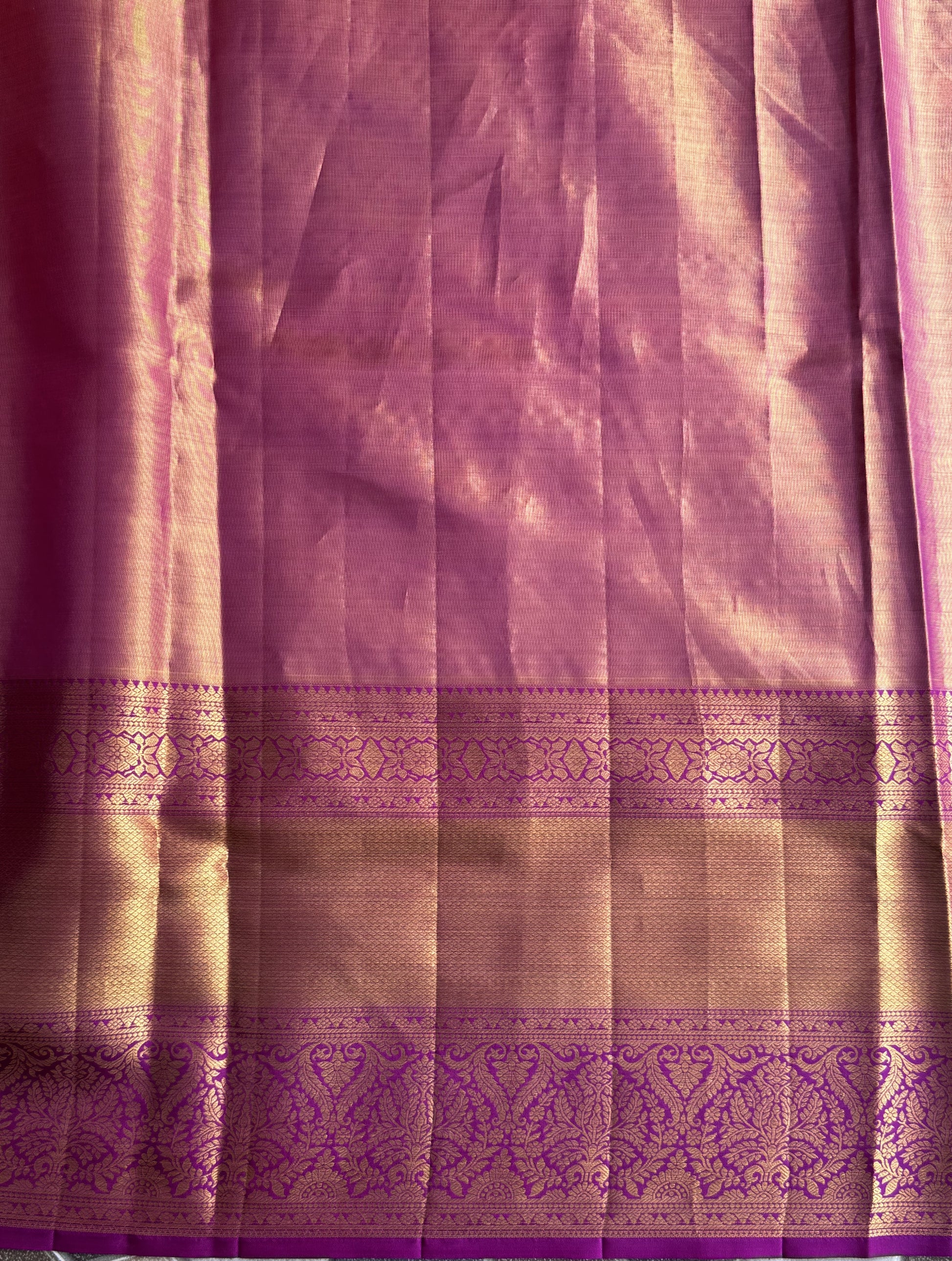 Gold Kanjivaram Bridal Silk Saree With Gold Zari Border  | Handloom | Silk Mark Certified - Sampradaya Designer Studio