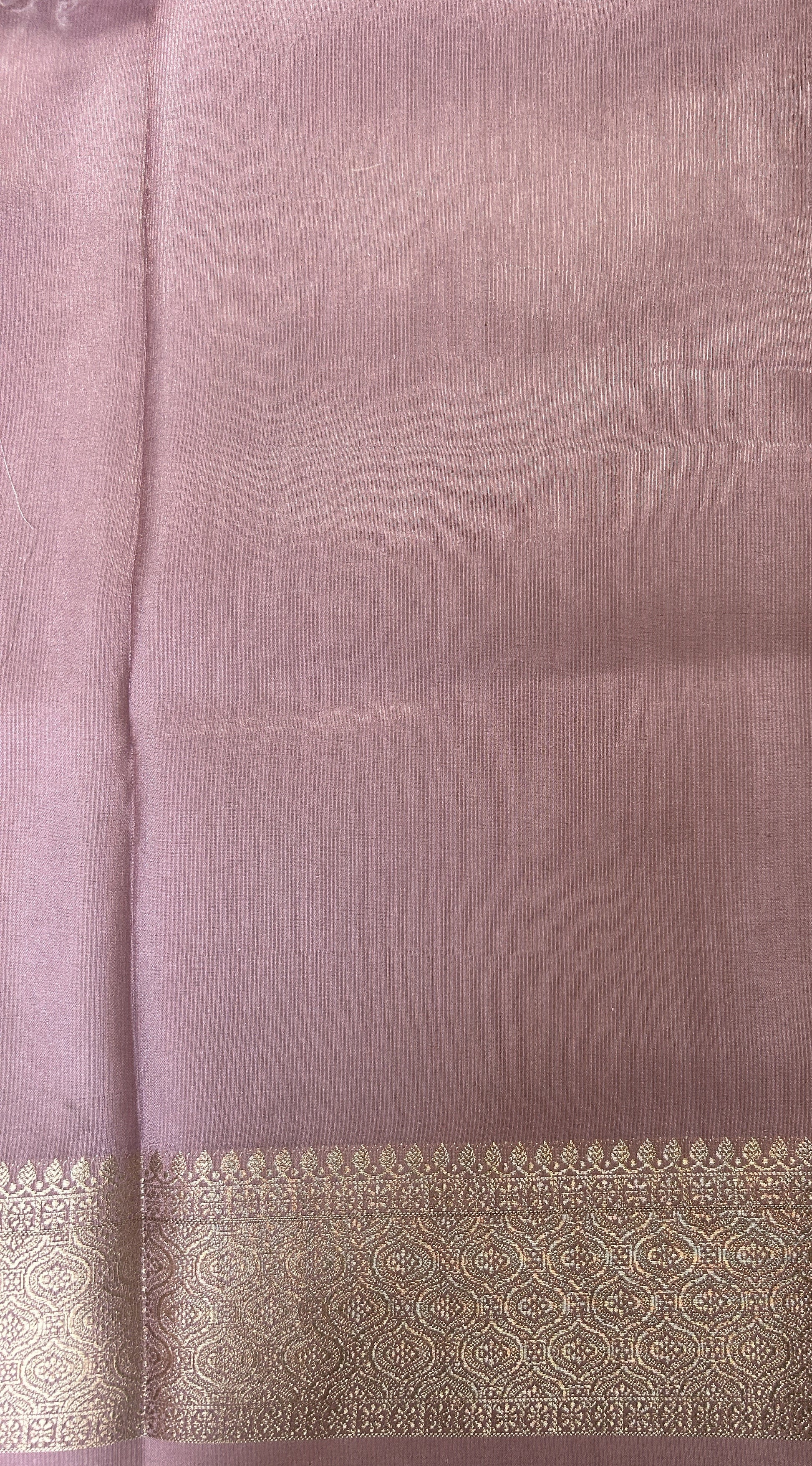 Banarasi Soft Silk Saree Lavender Colored Complemented with a Zari Border. - Sampradaya Designer Studio