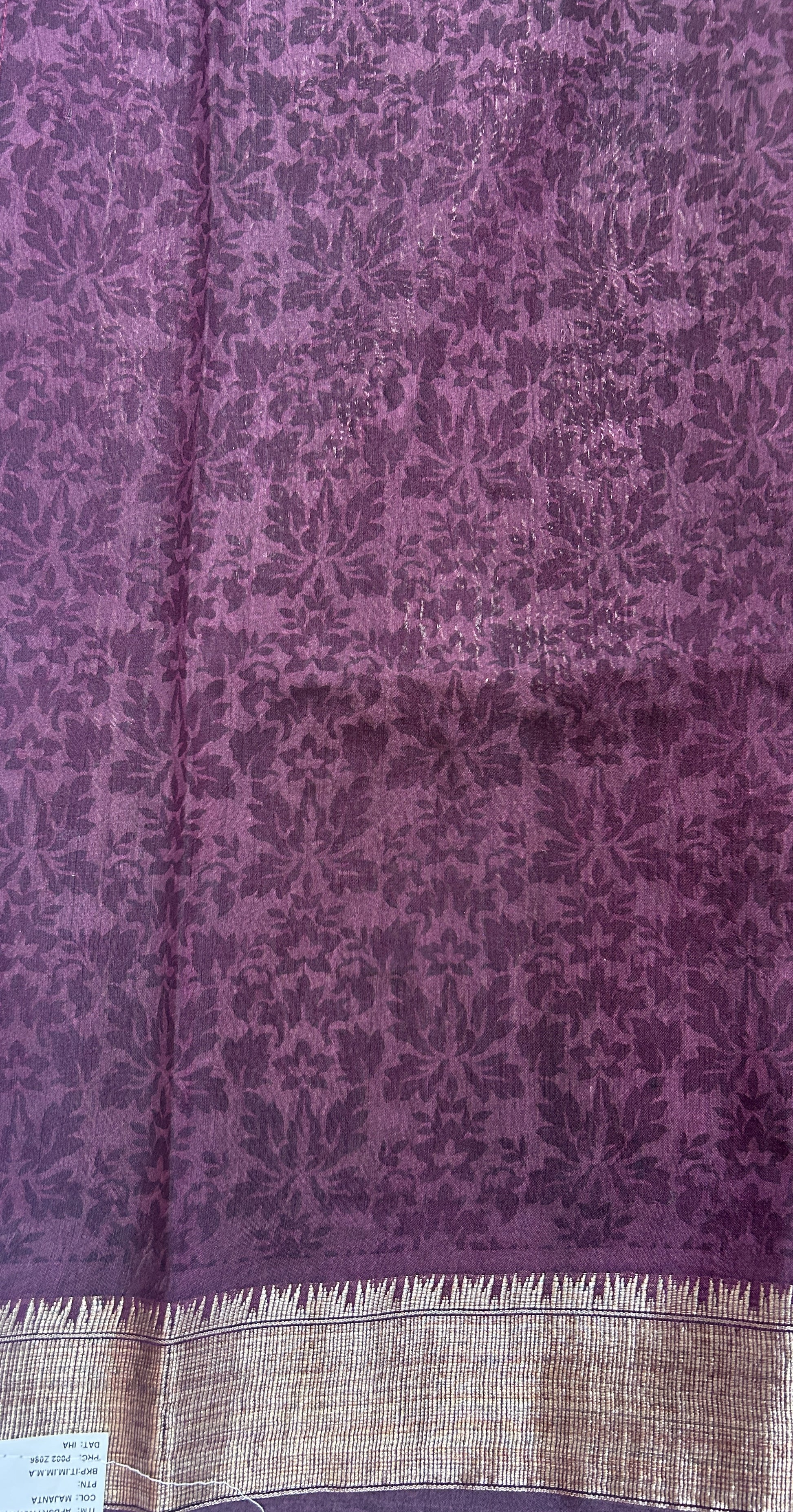 Banarasi Soft Silk Saree Magenta Colored Complemented with a Zari Border. - Sampradaya Designer Studio