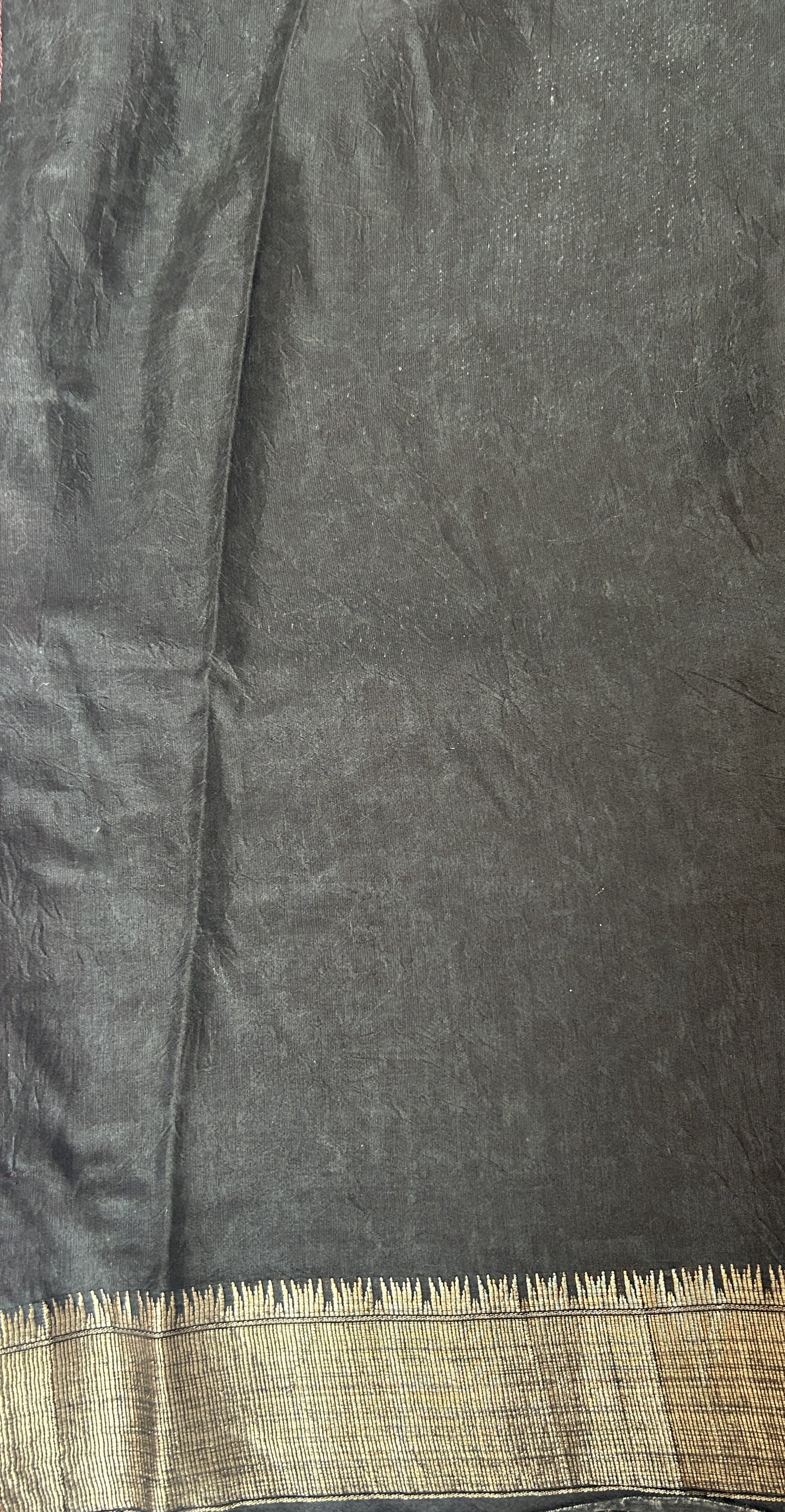 Banarasi Soft Silk Saree Black Colored Complemented with a Zari Border. - Sampradaya Designer Studio