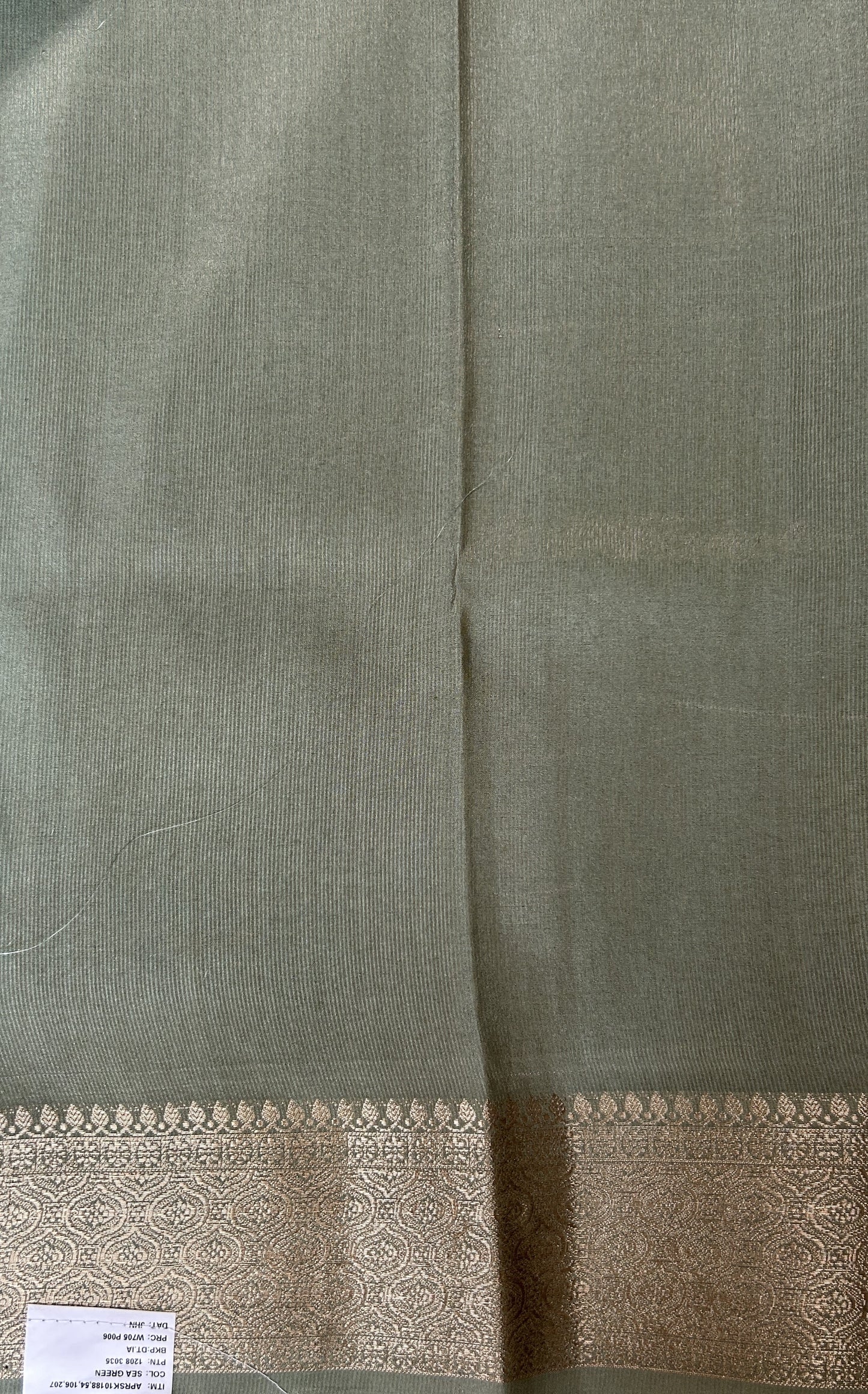 Banarasi Soft Silk Saree Pastel Green Colored Complemented with a Zari Border. - Sampradaya Designer Studio