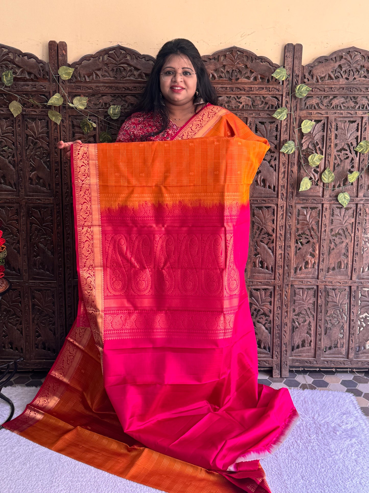 Pure Kanjivaram Silk Saree | Yellow With Gold Zari Border | Handloom | Silk Mark Certified