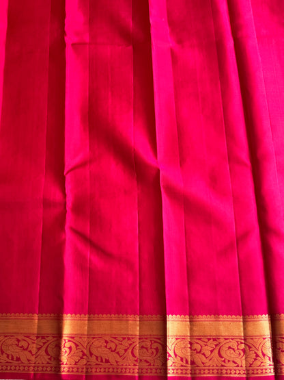 Pure Kanjivaram Silk Saree | Yellow With Gold Zari Border | Handloom | Silk Mark Certified