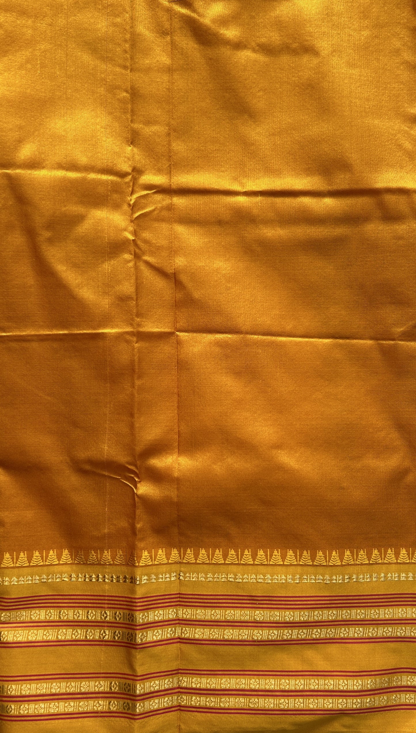 Narayanpet Silk Checks Saree Purple Colored Complemented with a Yellow Zari Border. - Sampradaya Designer Studio