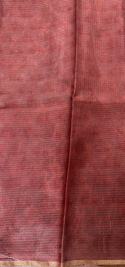Silk kota Saree Sea Green colored Complemented with a Borderless Saree. - Sampradaya Designer Studio