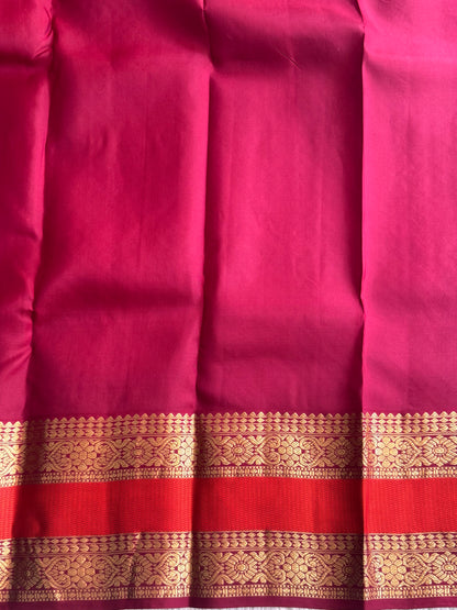 Pure Kanjivaram Silk Saree | Cream With Gold Zari Border | Handloom | Silk Mark Certified