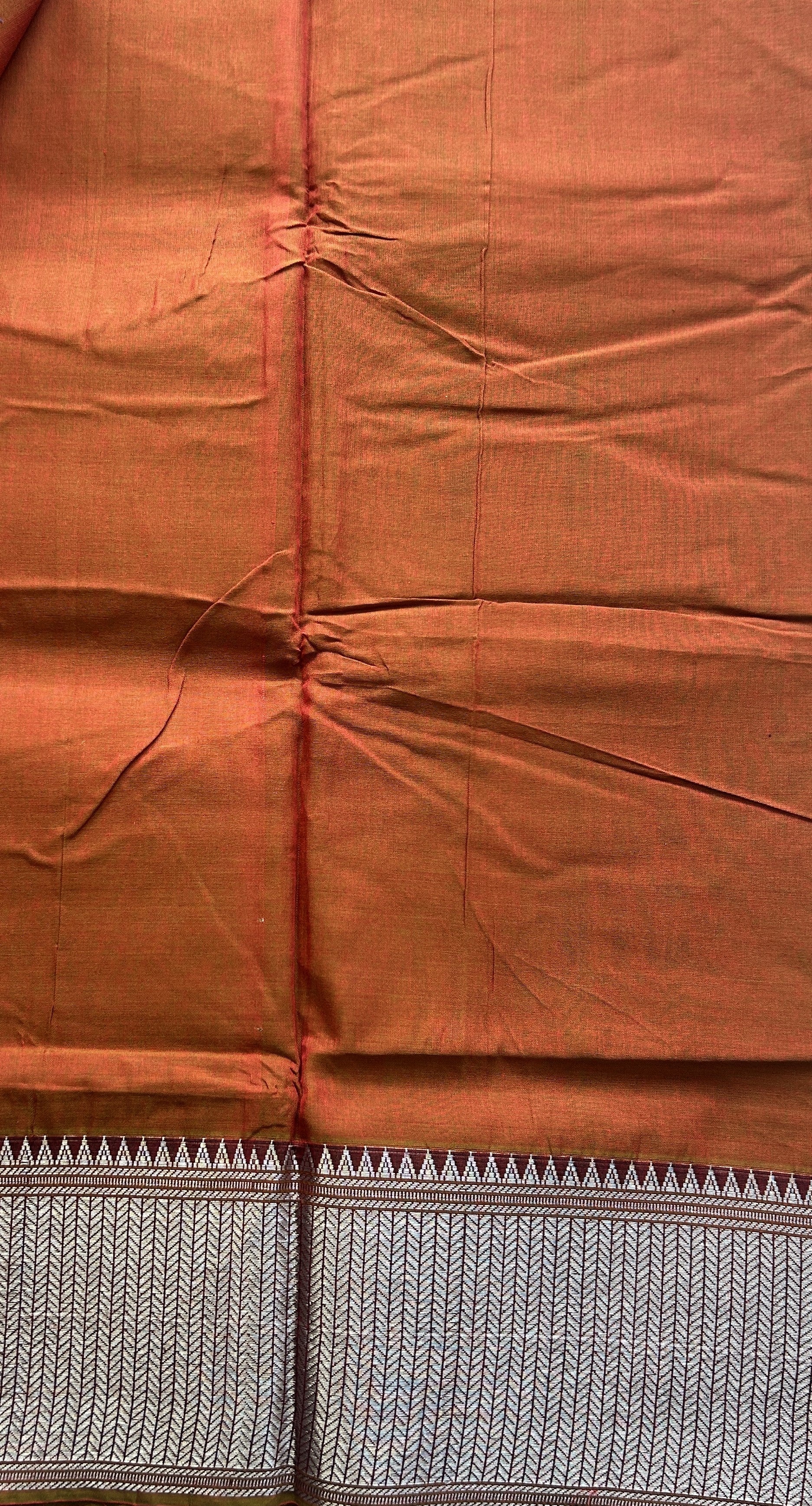 Narayanpet Cotton Saree Metallic Colored Complemented with a Thread Border. - Sampradaya Designer Studio