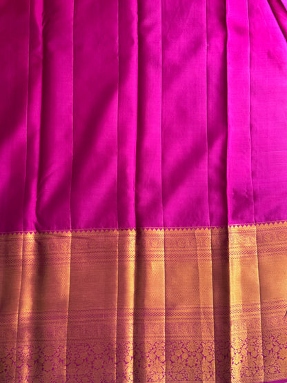 Blue Kanjivaram Silk Saree | Weaving Border With Checks & Peacock Butta | Handloom | Silk Mark Certified