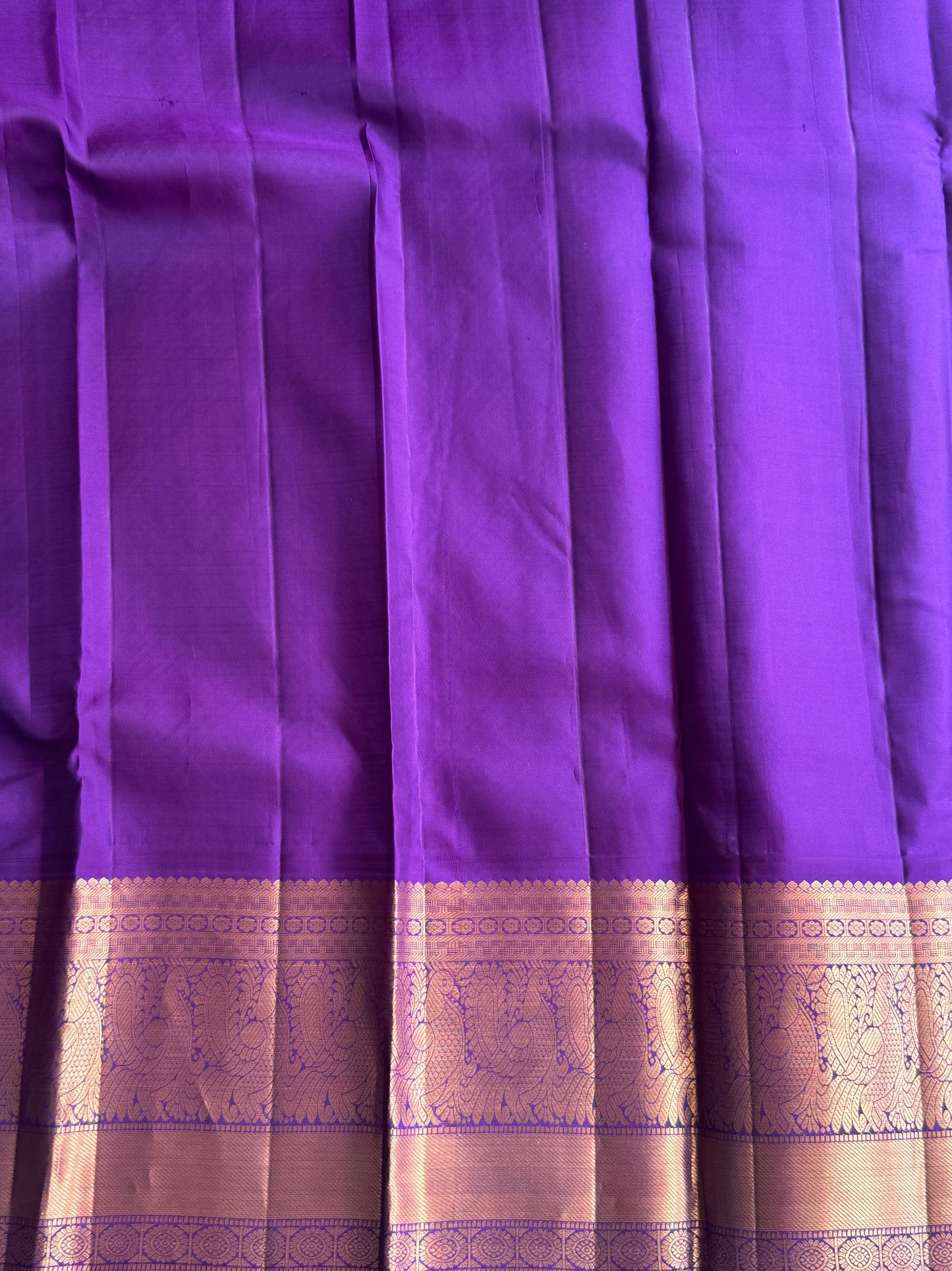 Pure Kanjivaram Silk Saree | Lavender With Gold Zari Border | Handloom | Silk Mark Certified