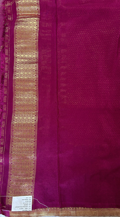 Banarasi Fancy Saree Onion Pink Colored Complemented with a Purple Zari Border. - Sampradaya Designer Studio