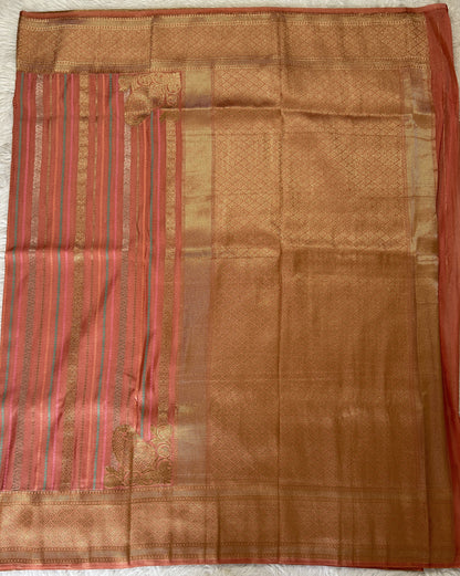 Banarasi Fancy Saree Pink Colored Complemented with a Zari Border. - Sampradaya Designer Studio