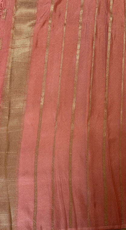 Banarasi Fancy Saree Pink Colored Complemented with a Zari Border. - Sampradaya Designer Studio