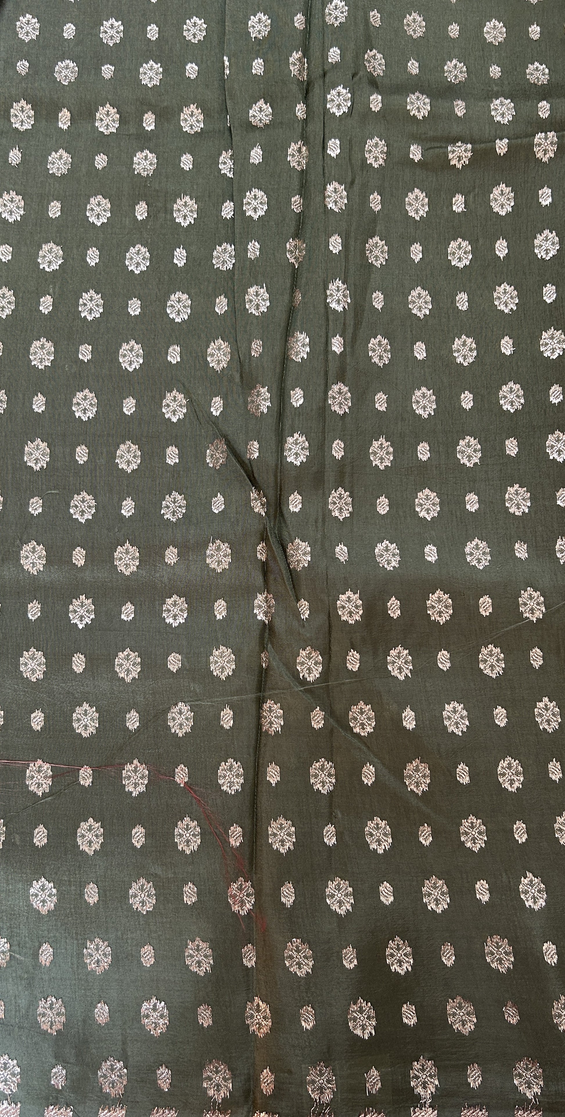 Banarasi Fancy Saree Rust Colored Complemented with a Zari Border. - Sampradaya Designer Studio