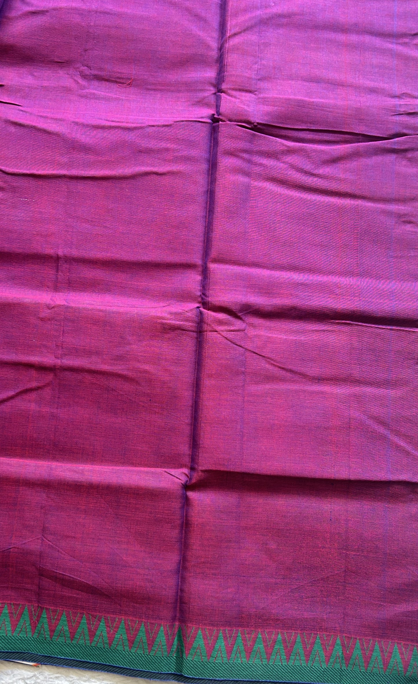 Narayanpet Cotton Saree Cobalt Purple Colored Complemented with a Thread Border. - Sampradaya Designer Studio