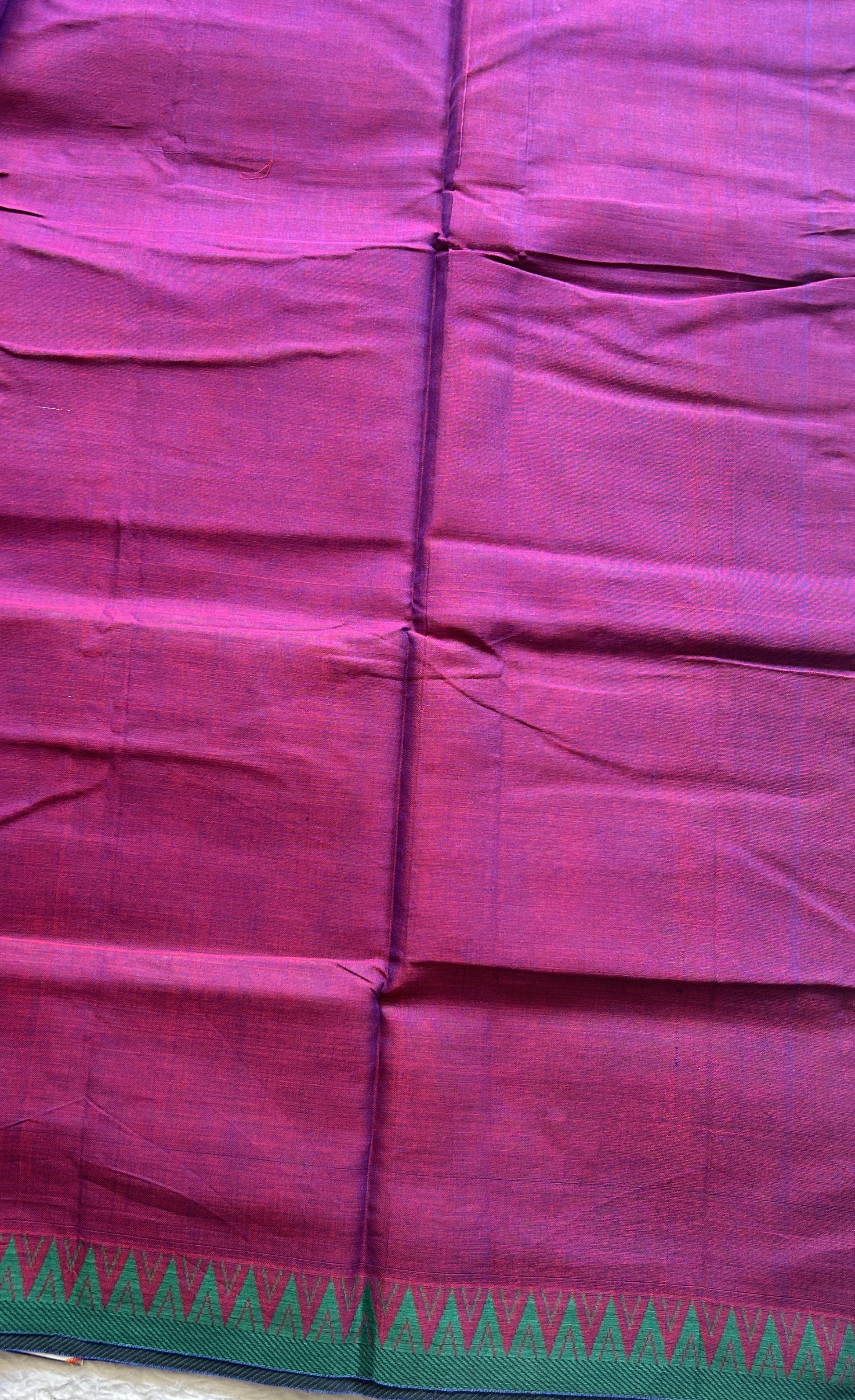 Narayanpet Cotton Saree Cobalt Purple Colored Complemented with a Thread Border. - Sampradaya Designer Studio