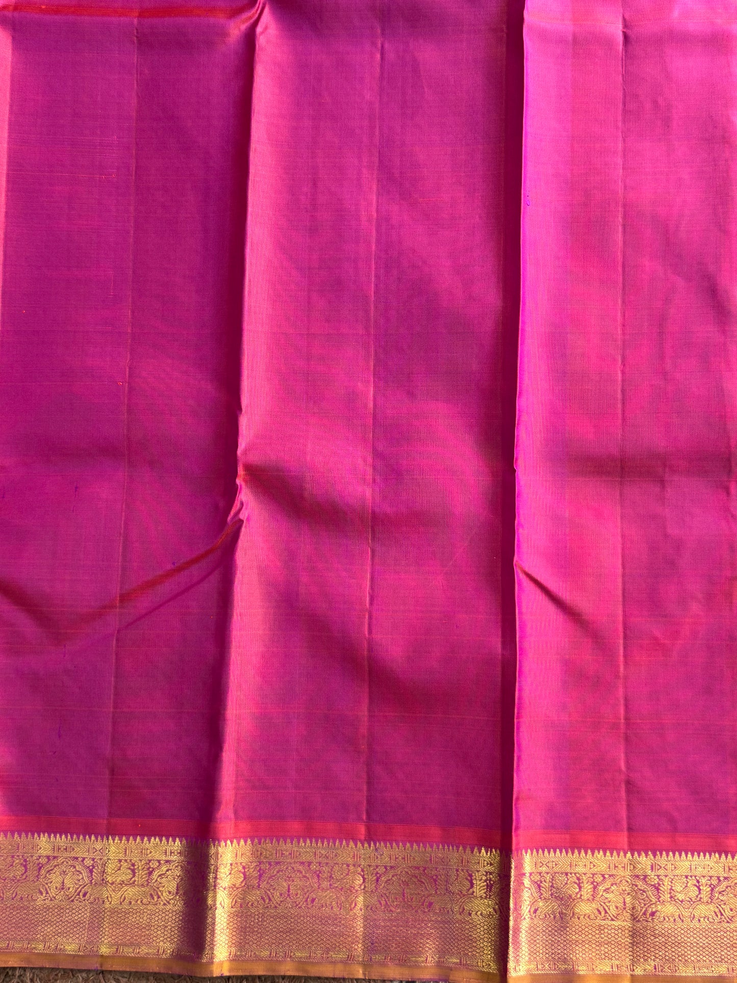 Purple Pure Kanjivaram Silk Saree |  Weaving Border With All-Over Floral Butta | Handloom | Silk Mark Certified