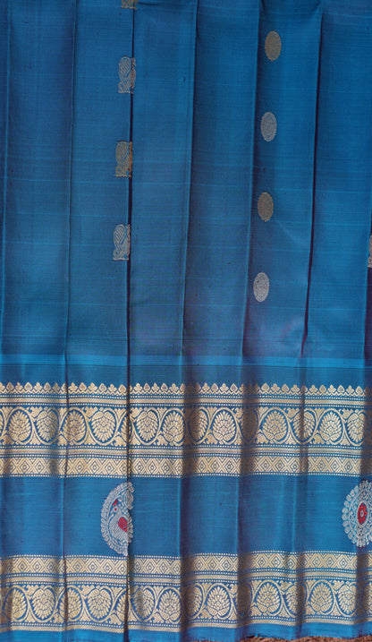 Gadwal Silk Saree Onion Pink Colored Complemented With a Zari Border - Sampradaya Designer Studio