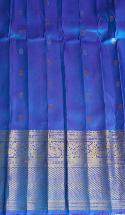 Gadwal Silk Saree Sea Green Colored Complemented With a Zari Border - Sampradaya Designer Studio