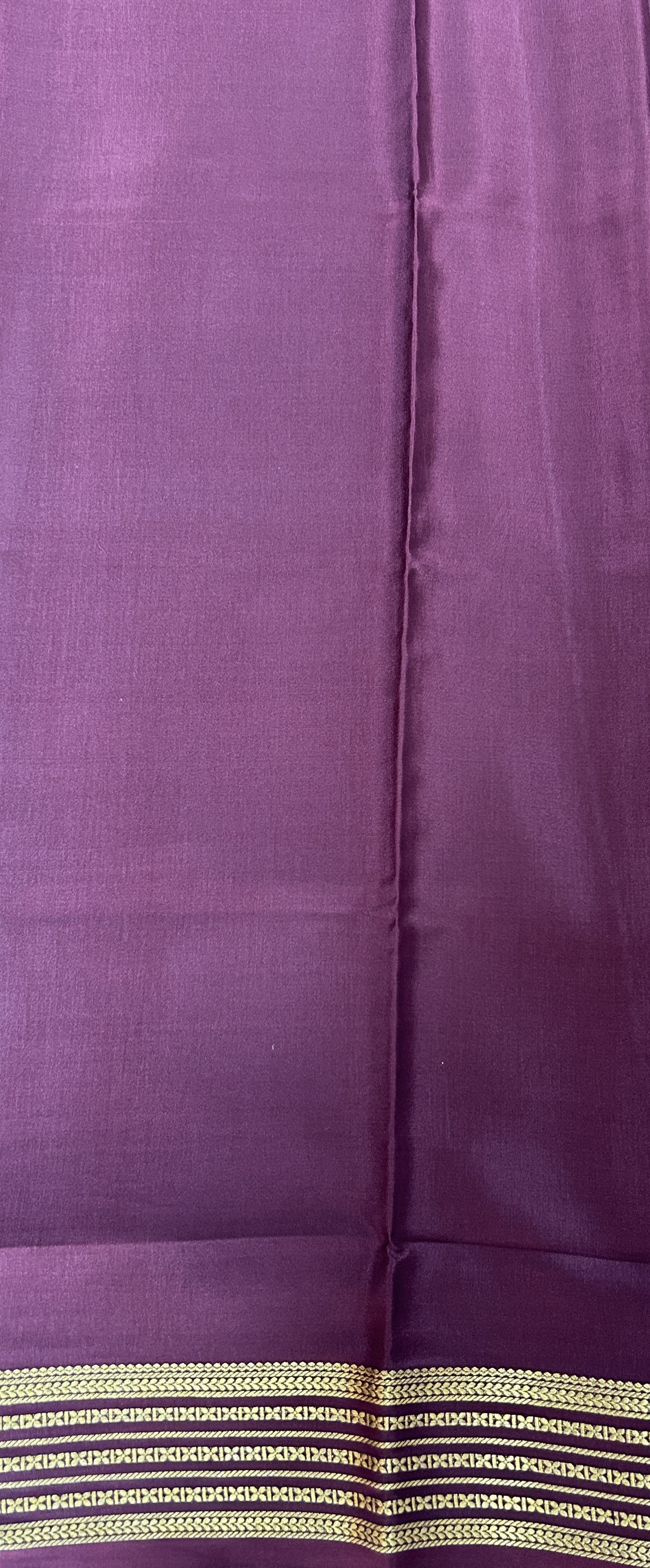 Mysore Crepe Silk Saree Brown Colored Complemented with a Zari Border. - Sampradaya Designer Studio