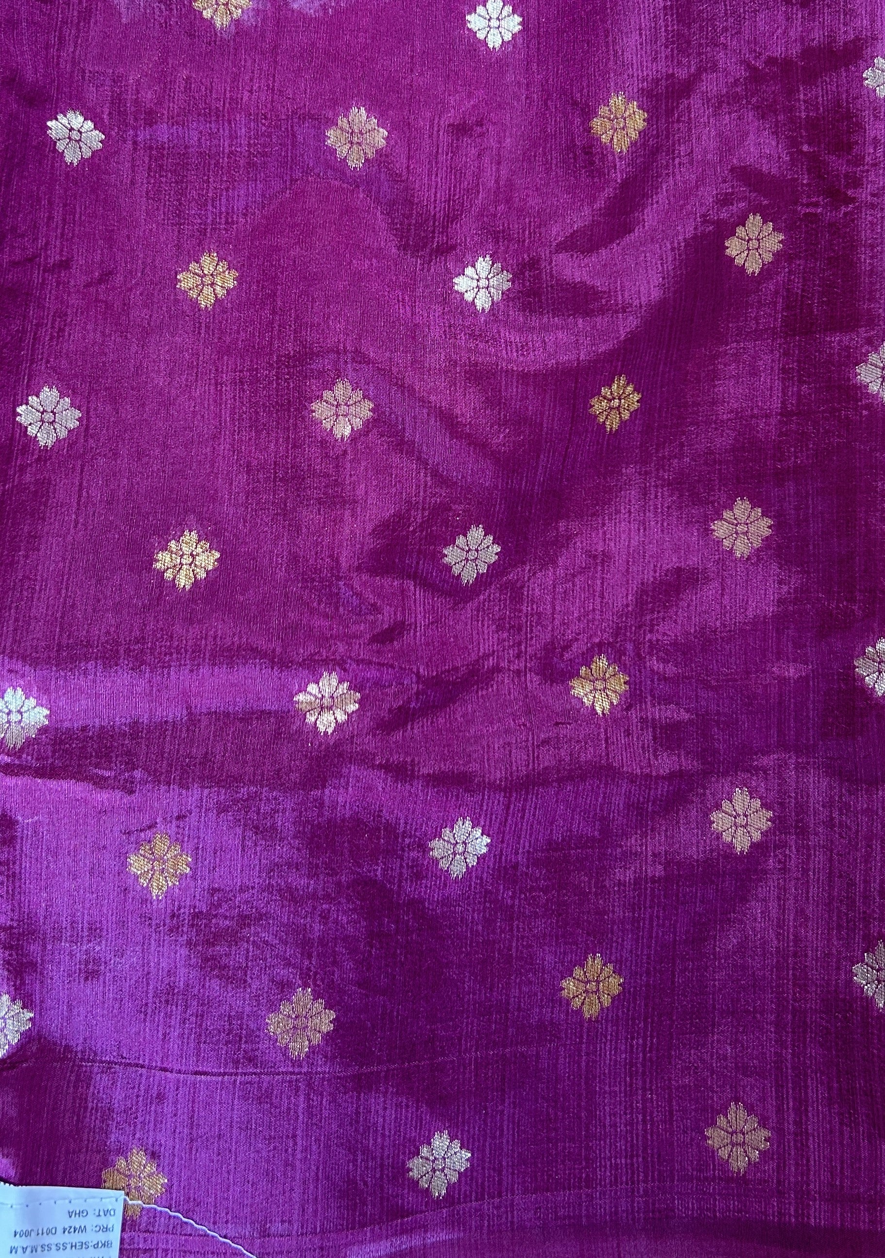 Semi Raw Silk Saree Beige Colored Complemented with a Zari Border. - Sampradaya Designer Studio