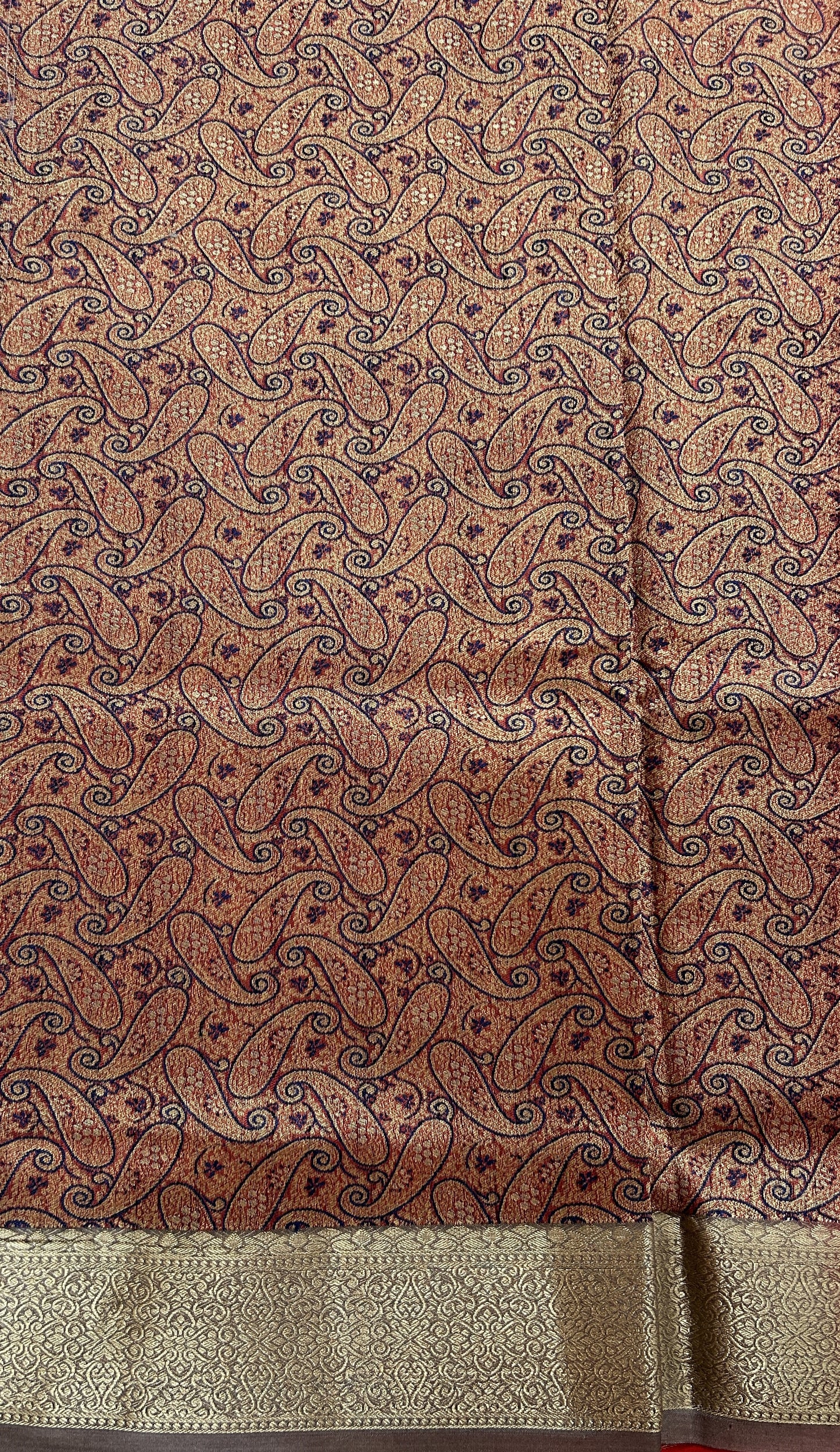 Semi Raw Silk Saree Red Colored Complemented with a Zari Border. - Sampradaya Designer Studio