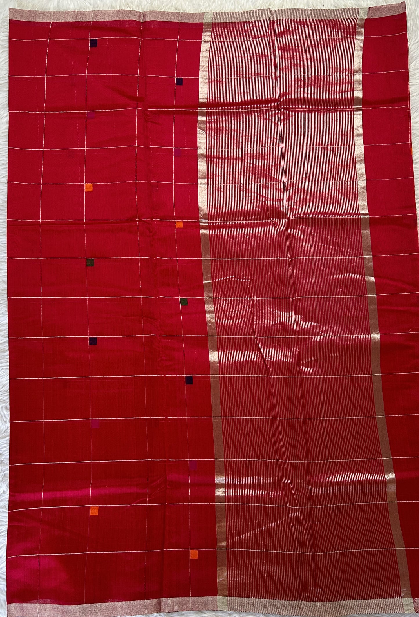 Chanderi Sico Saree Pink Colored Complemented with a Zari Border. - Sampradaya Designer Studio