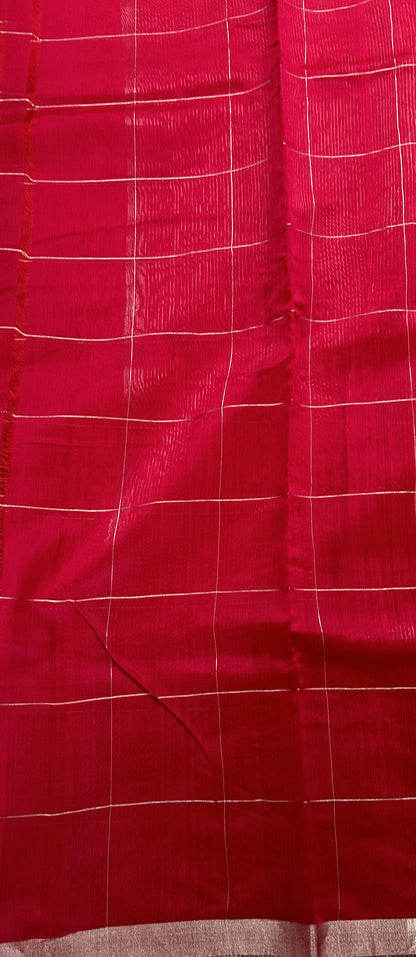 Chanderi Sico Saree Pink Colored Complemented with a Zari Border. - Sampradaya Designer Studio