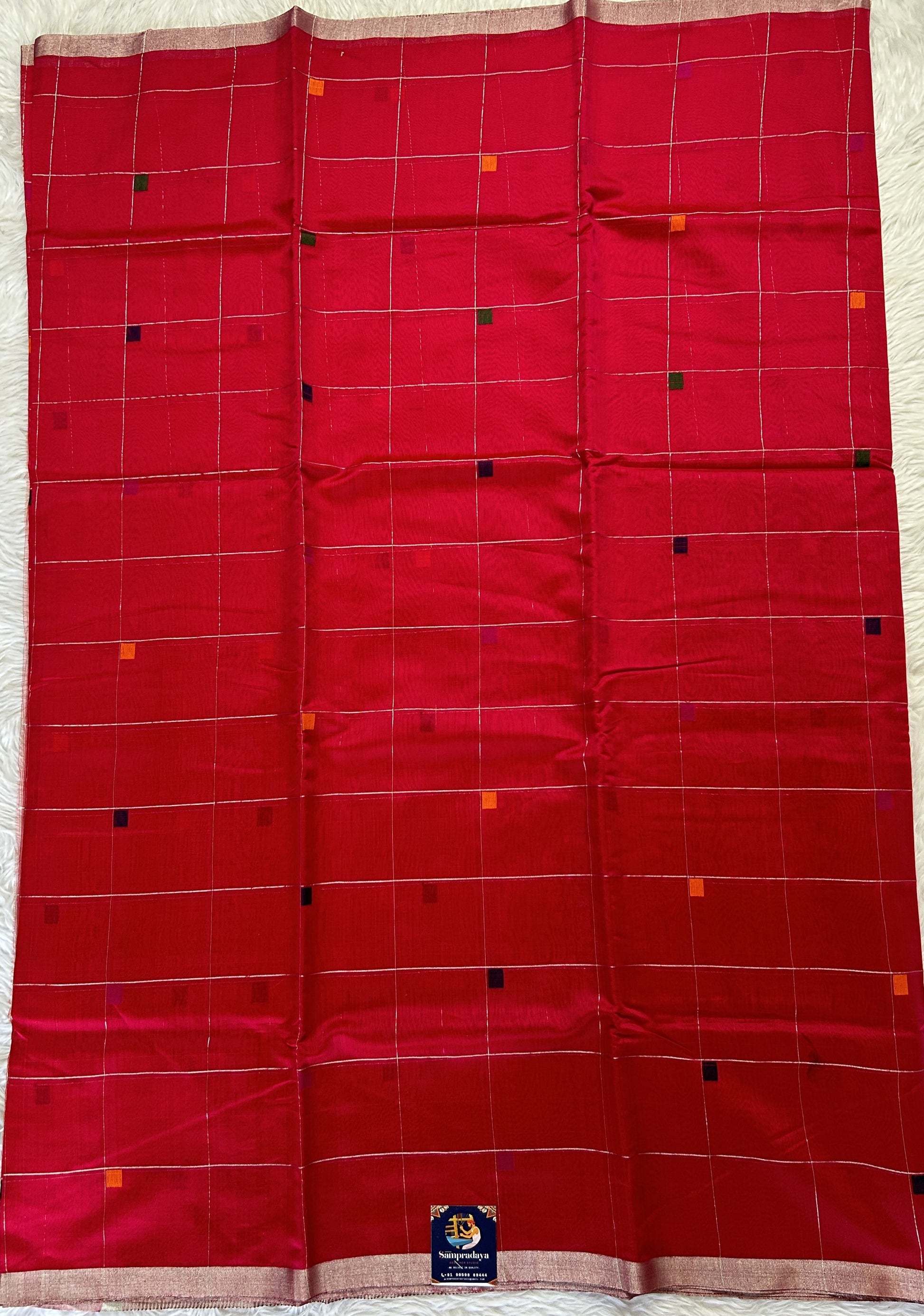 Chanderi Sico Saree Pink Colored Complemented with a Zari Border. - Sampradaya Designer Studio