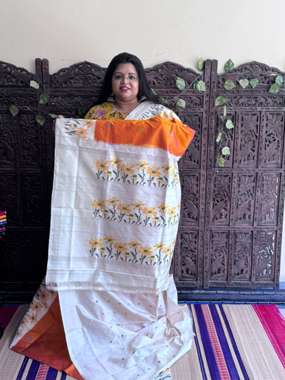 Musted Pochampally Ikkat Silk Saree with Zari Border | Pure Handloom, Silk Mark Certified