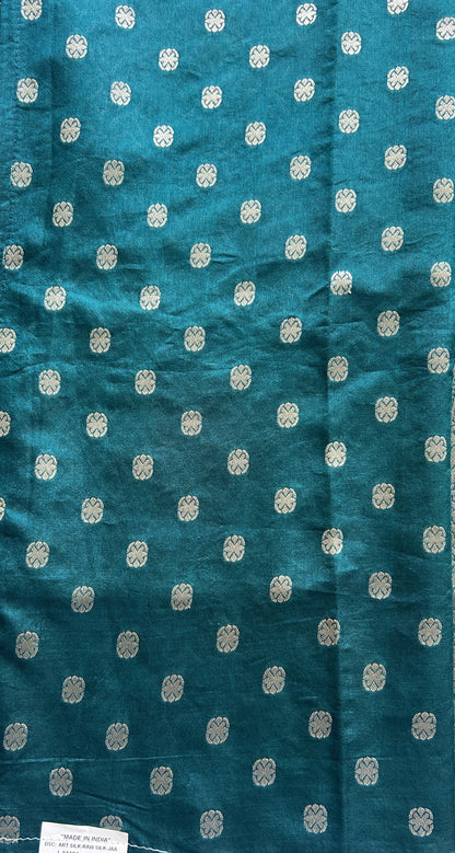Semi Raw Silk Allover Saree Pista Green Colored Complemented with a Zari Border. - Sampradaya Designer Studio