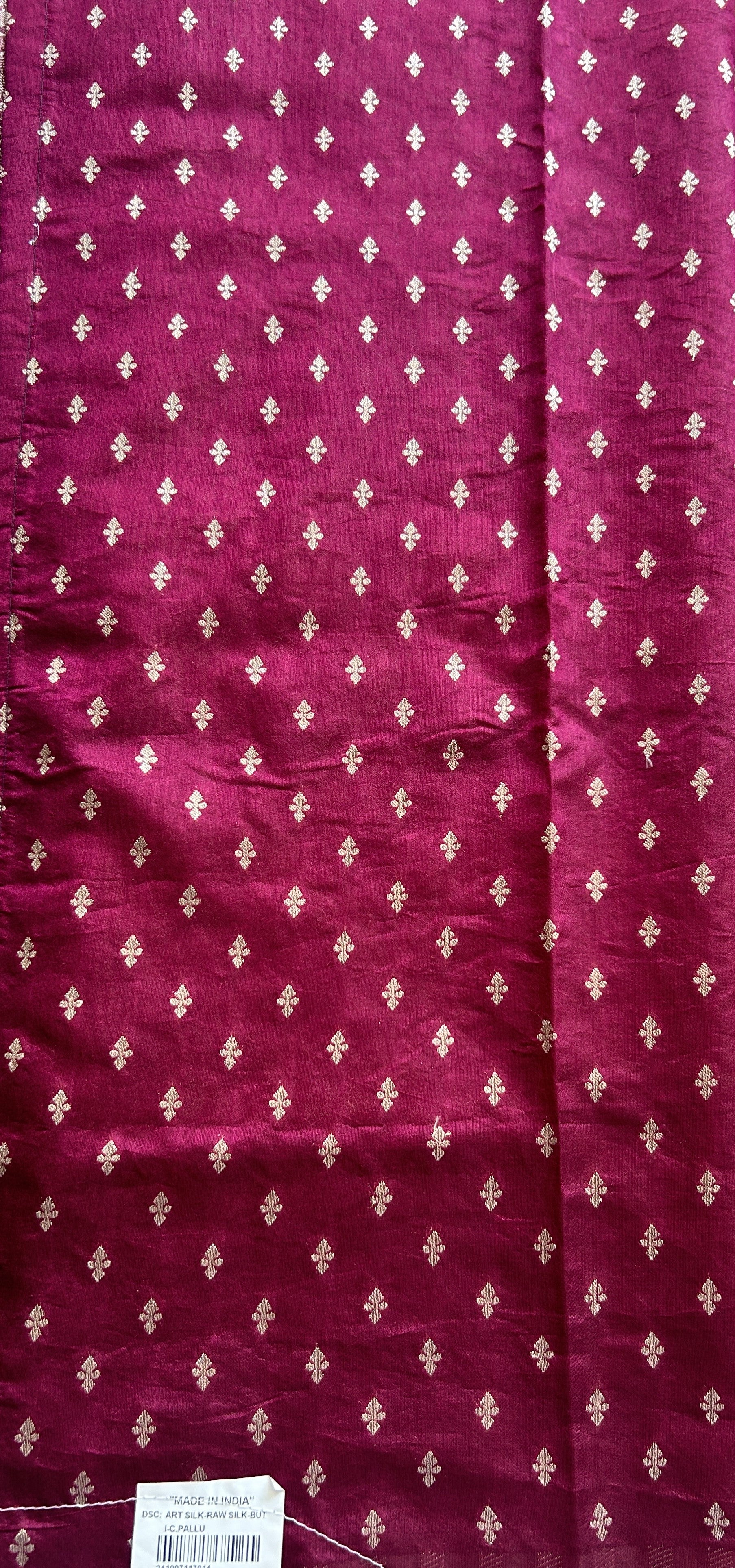 Semi Raw Silk Saree Dark Peach Colored Complemented with a Zari Border. - Sampradaya Designer Studio