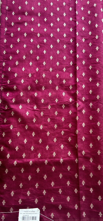 Semi Raw Silk Saree Dark Peach Colored Complemented with a Zari Border. - Sampradaya Designer Studio