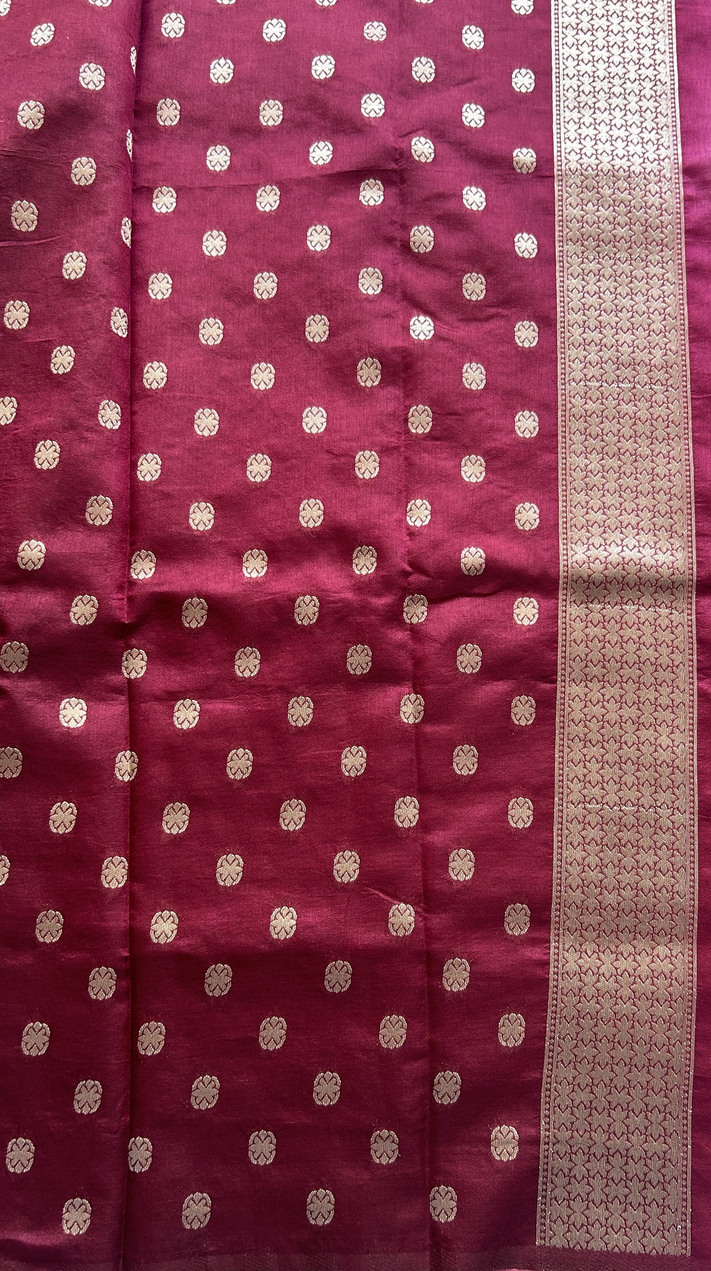 Semi Raw Silk Allover Saree Pink Colored Complemented with a Zari Border. - Sampradaya Designer Studio