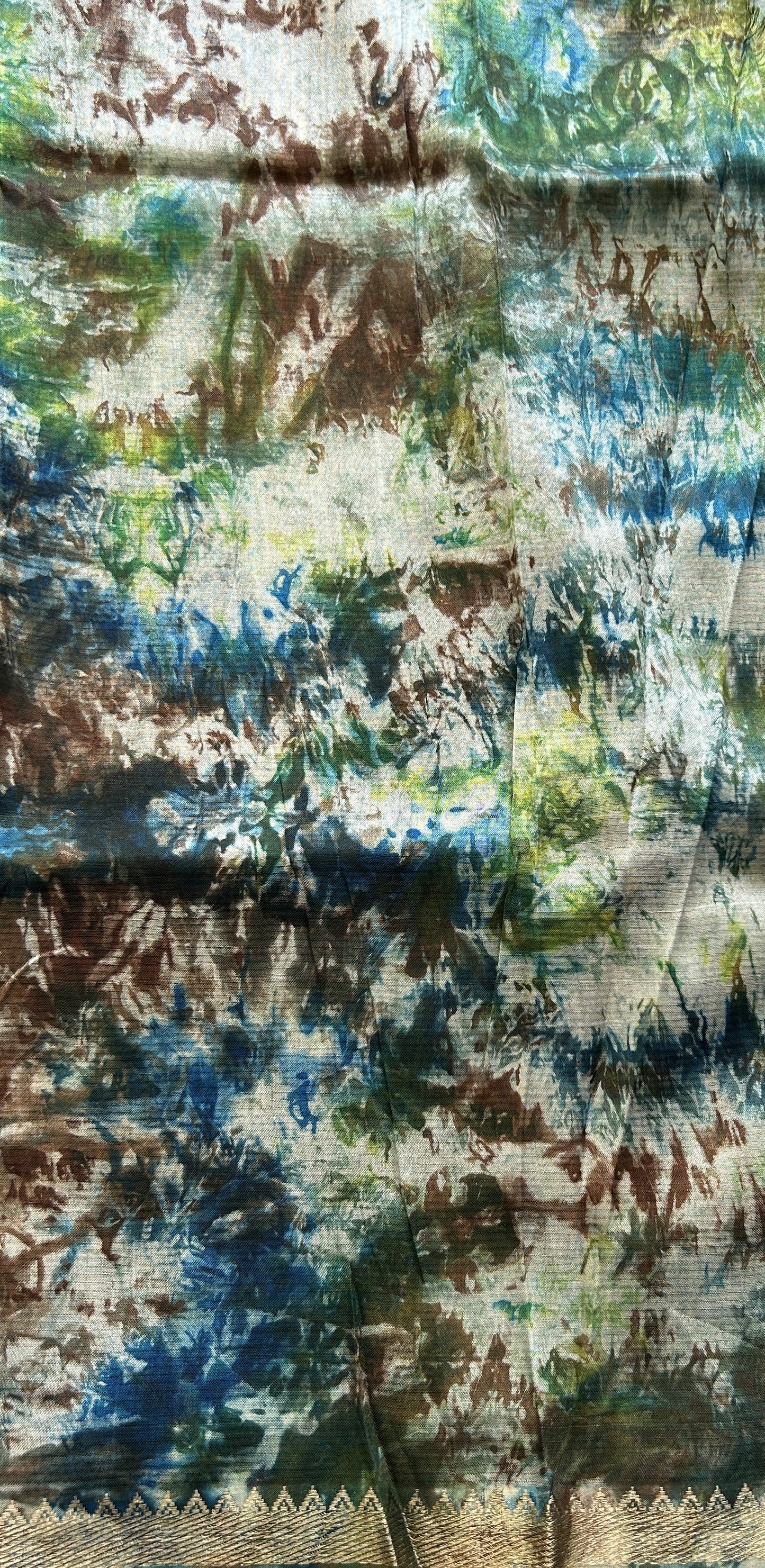 Mangalagiri Pattu Shibori Saree Blue colored complemented with a Zari Border - Sampradaya Designer Studio