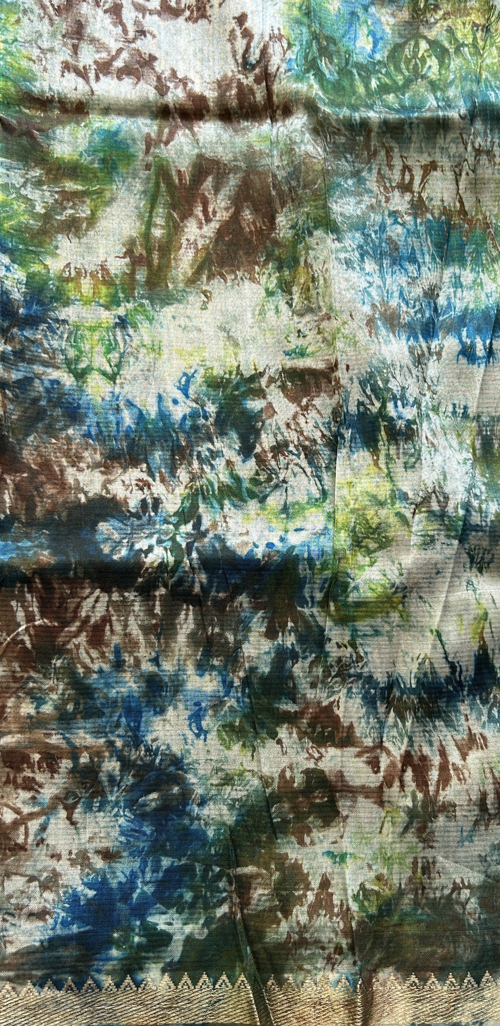 Mangalagiri Pattu Shibori Saree Blue colored complemented with a Zari Border - Sampradaya Designer Studio