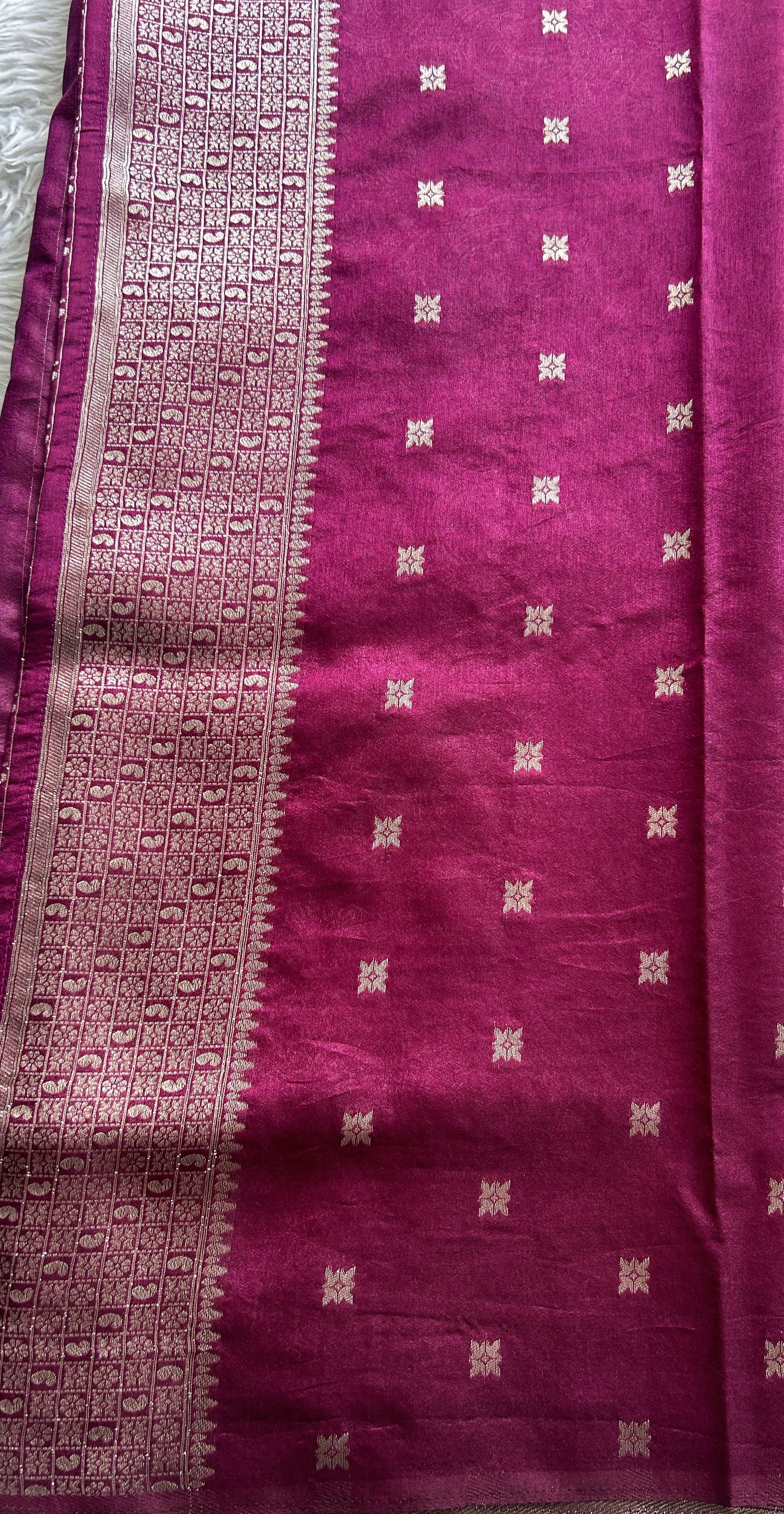 Semi Raw Silk Allover Saree Gris Mexico Colored Complemented with a Zari Border. - Sampradaya Designer Studio