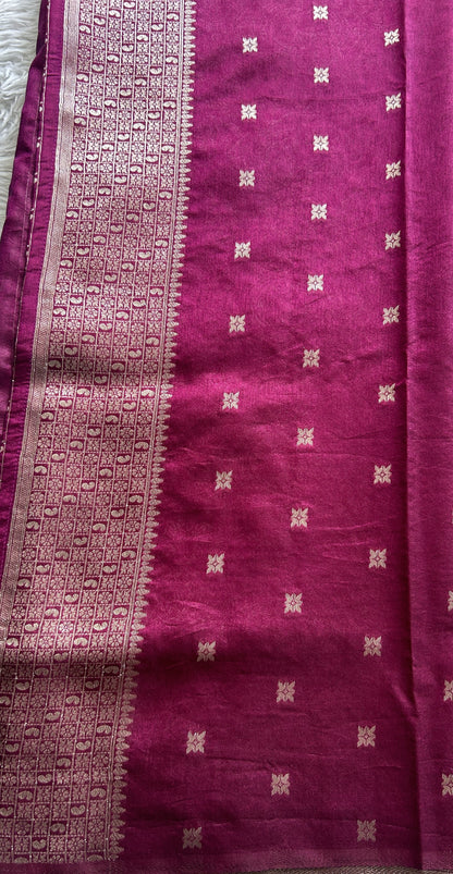 Semi Raw Silk Allover Saree Gris Mexico Colored Complemented with a Zari Border. - Sampradaya Designer Studio