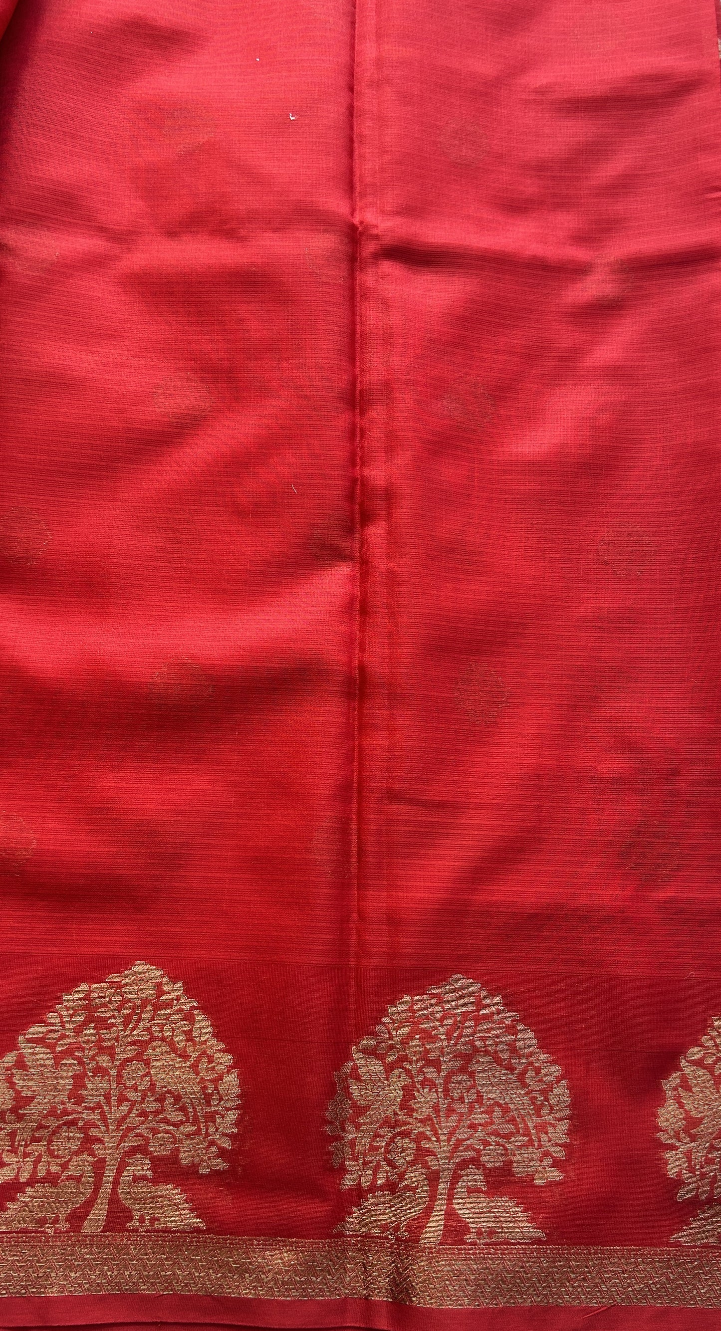 Silk kota Saree Deep Red colored Complemented with a Zari Border. - Sampradaya Designer Studio