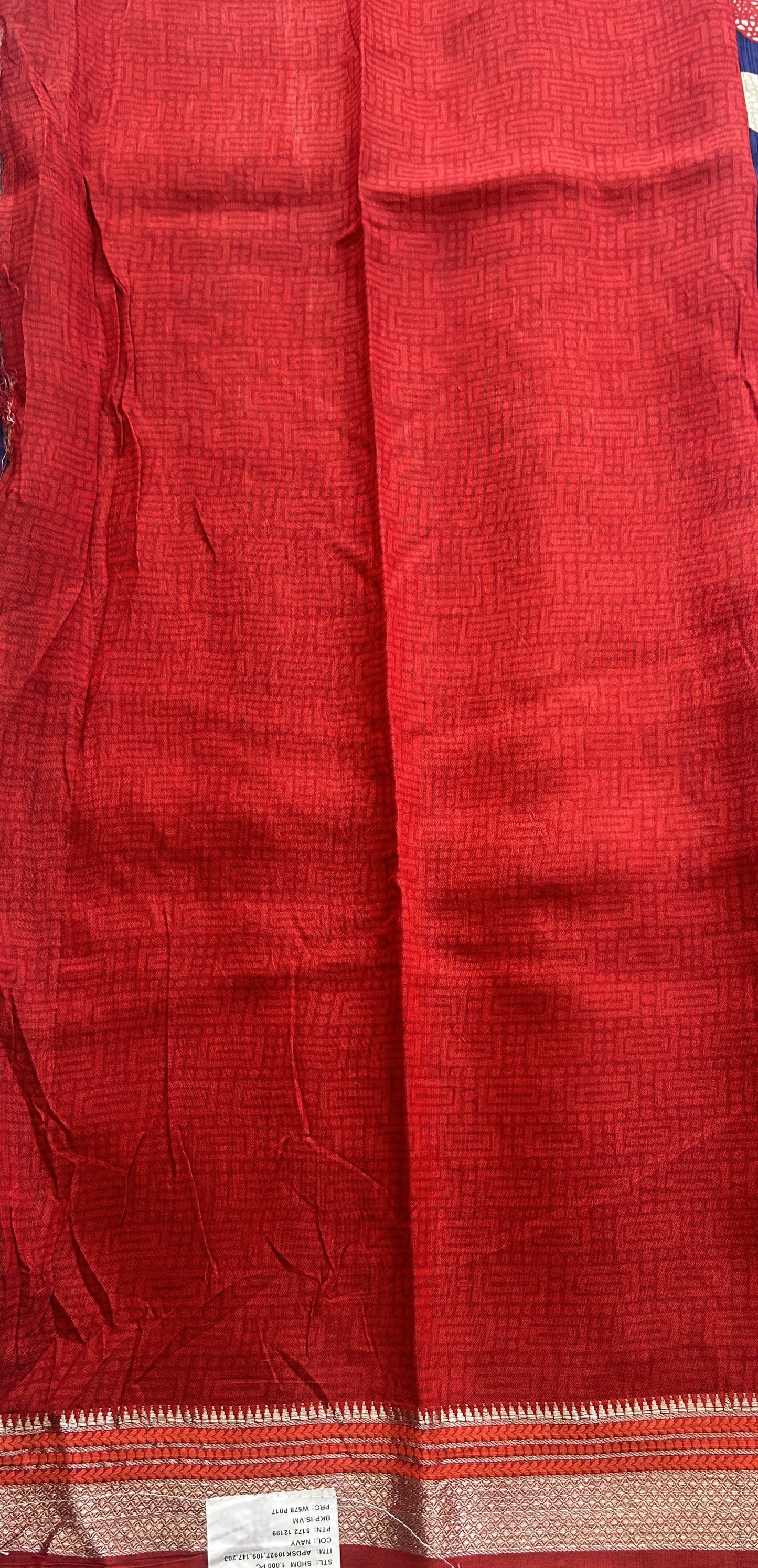 Dola Crepe Saree Cobalt Blue Colored Complemented with a Zari Border. - Sampradaya Designer Studio