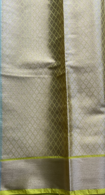 Silk kota Saree Light Green colored Complemented with a Muniya Border. - Sampradaya Designer Studio