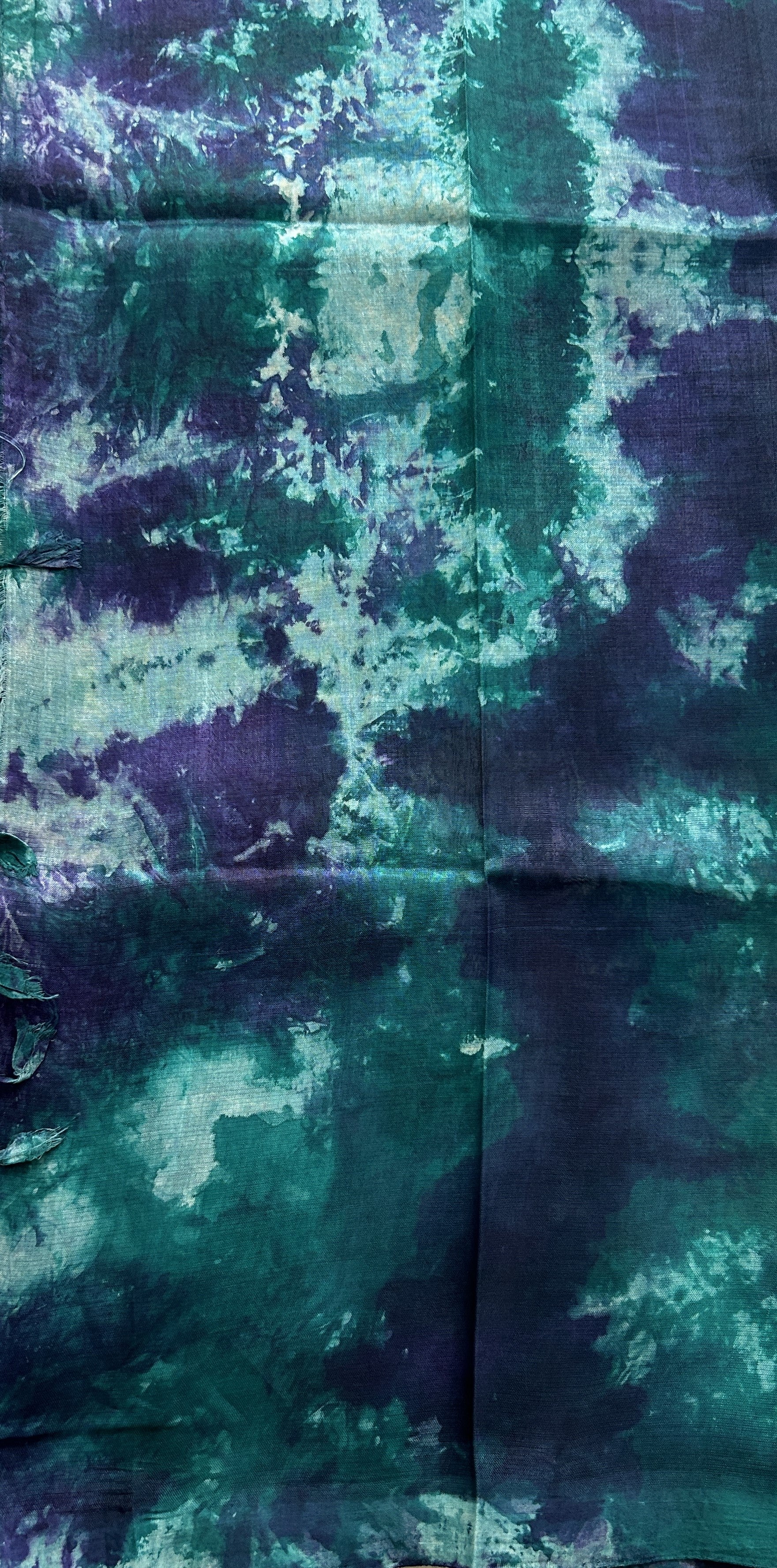 Mangalagiri Pattu Shibori Saree Light Lavender colored Complemented with a Borderless. - Sampradaya Designer Studio