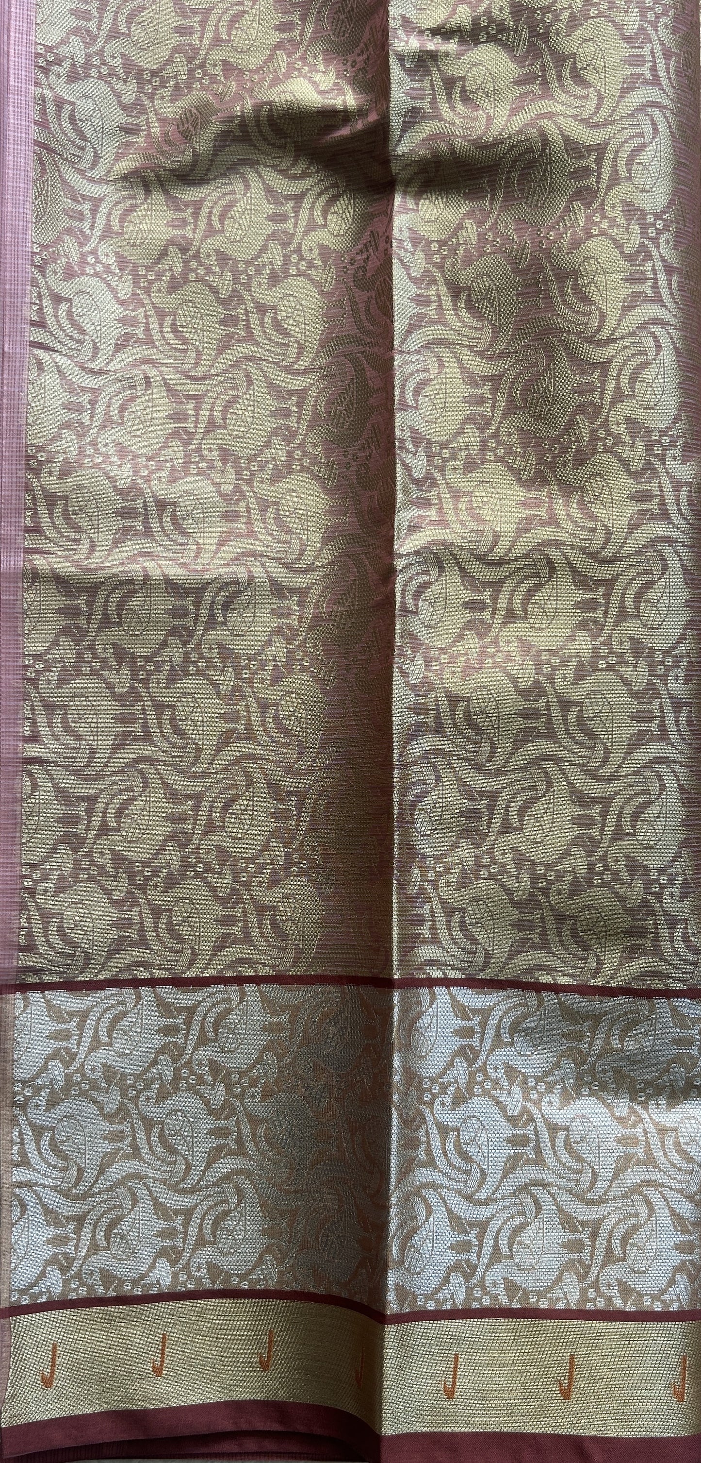 Silk kota Saree Baby Pink colored Complemented with a Muniya Border. - Sampradaya Designer Studio