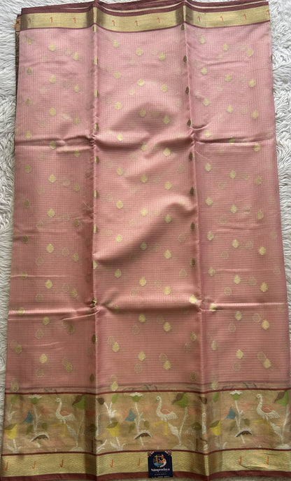 Silk kota Saree Baby Pink colored Complemented with a Muniya Border. - Sampradaya Designer Studio