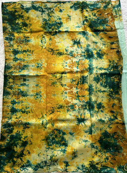Mangalagiri Pattu Shibori Saree Sea Green colored complemented with a Borderless. - Sampradaya Designer Studio