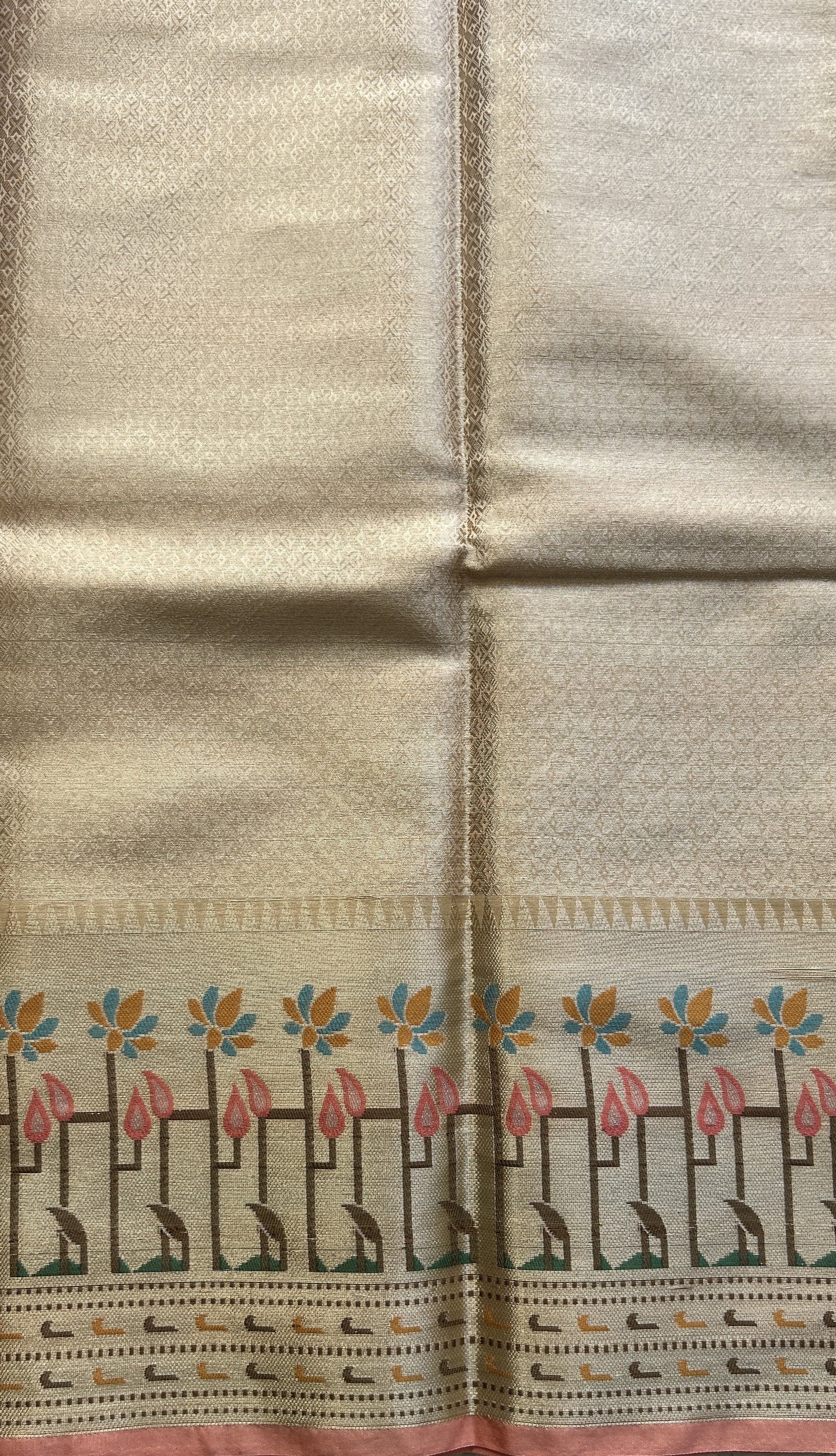 Silk kota Saree Light Pink colored Complemented with a Zari Border. - Sampradaya Designer Studio