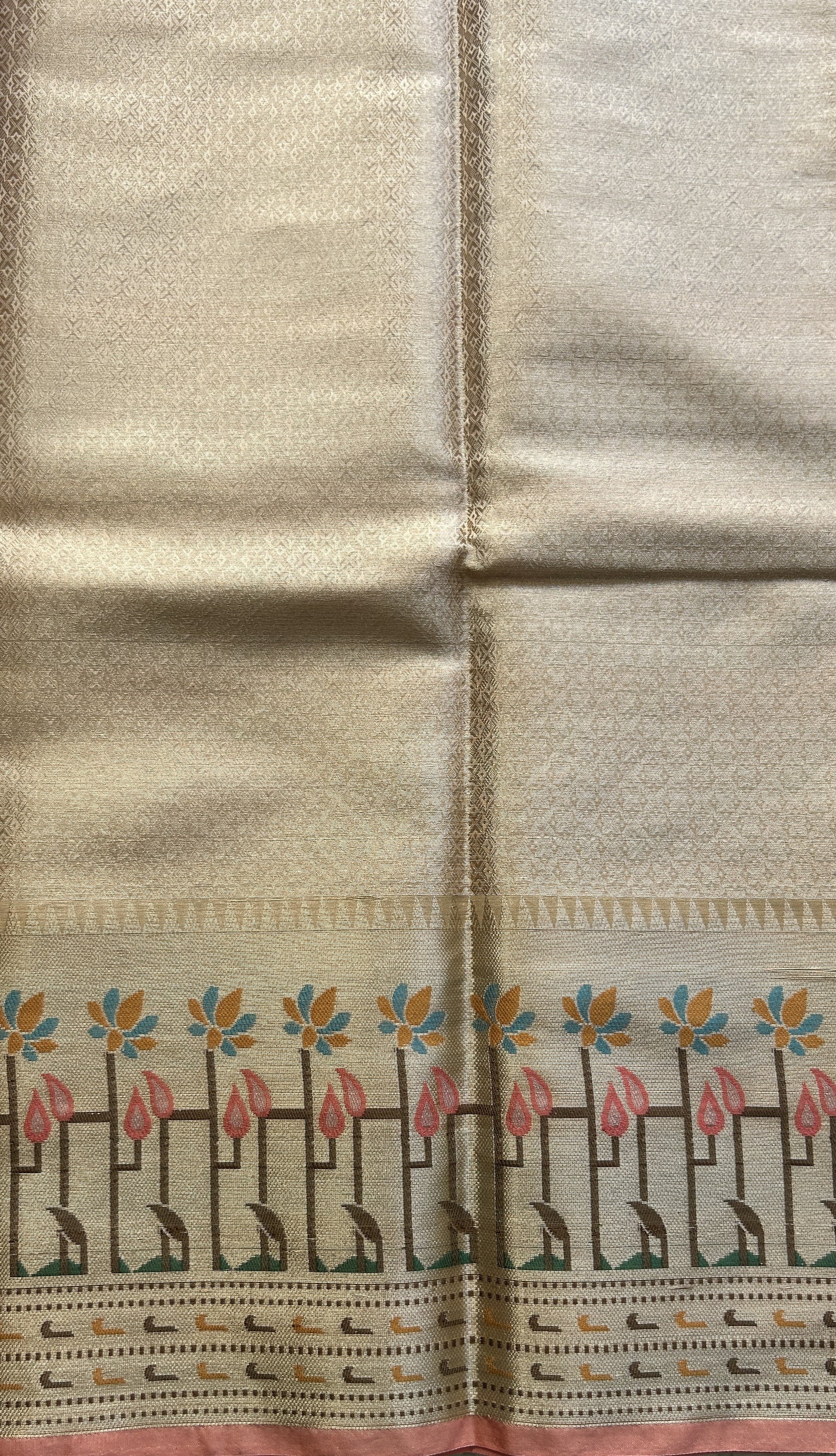 Silk kota Saree Light Pink colored Complemented with a Zari Border. - Sampradaya Designer Studio